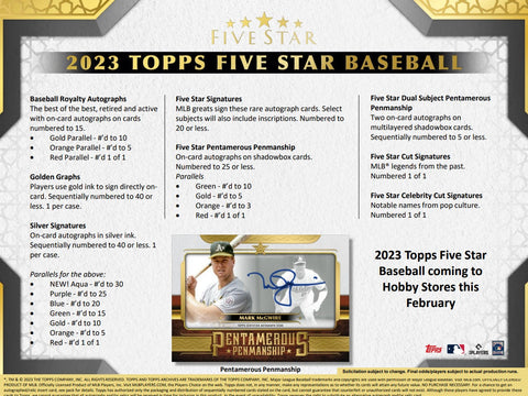 2023 Topps Five Star Baseball Hobby Box Opened Live