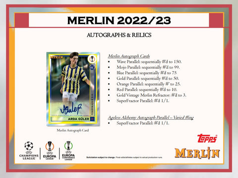 2022-23 Topps UEFA Club Competitions Merlin Chrome Soccer Hobby Box