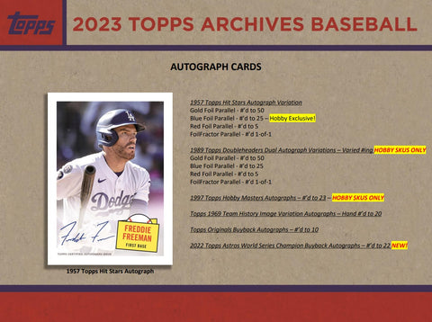 2023 Topps Archives Baseball Collector Box