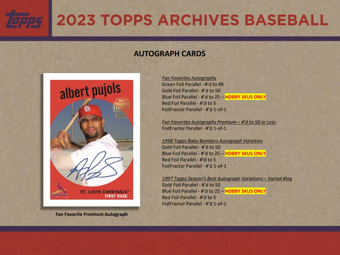 2023 Topps Archives Baseball Collector Box