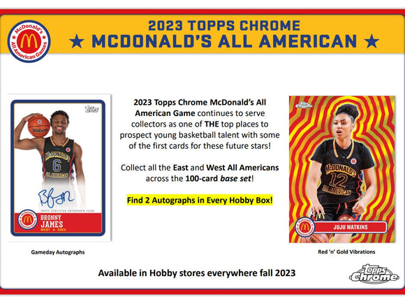 PRE-ORDER: 2023 Topps Chrome McDonald's All-American Basketball Hobby Box Opened Live