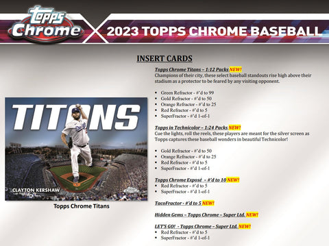 2023 Topps Chrome Baseball Hobby Box
