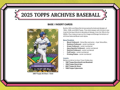 PRE-ORDER: 2025 Topps Archives Baseball Value Box
