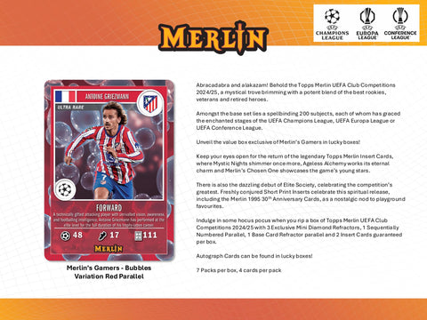 PRE-ORDER: 2024-25 Topps UEFA Club Competitions Merlin Chrome Soccer Value Box