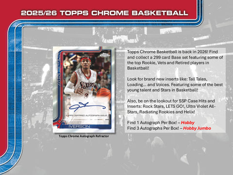 2025-26 Topps Chrome Basketball Hobby Box