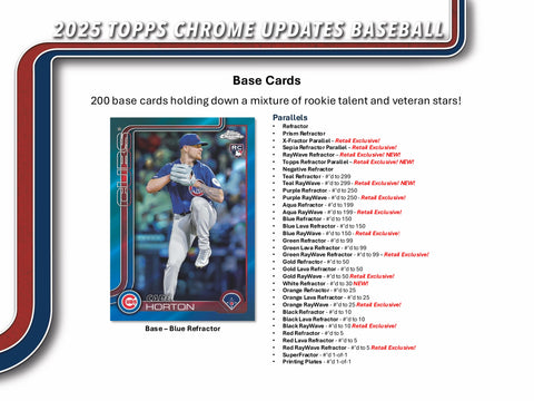 PRE-ORDER: 2025 Topps Chrome Update Series Baseball Value Box