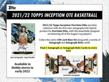 2021-22 Topps Inception OTE Basketball Hobby Box Opened Live