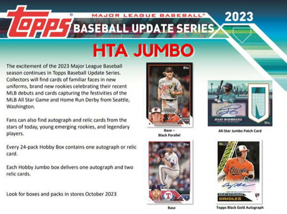PRE-ORDER: 2023 Topps Update Series Baseball HTA Jumbo Box Opened Live
