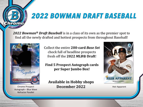 2022 Bowman Draft Baseball Super Jumbo Box