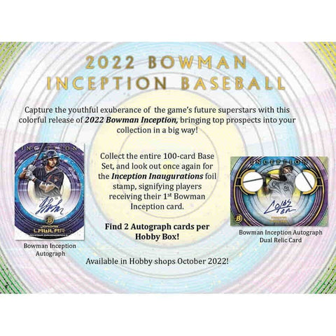 2022 Bowman Inception Baseball Hobby Box Opened Live