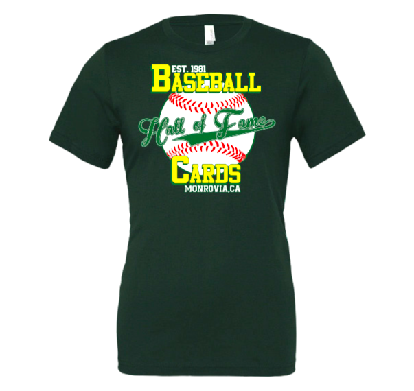 Hall of Fame Baseball Cards 4-Color Logo Forest Green T-Shirt