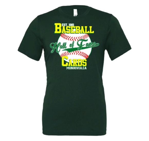 Hall of Fame Baseball Cards 4-Color Logo Forest Green T-Shirt