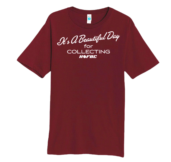 Hall of Fame Baseball Cards Beautiful Day Maroon T-Shirt