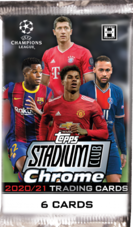 2020-21 Topps Stadium Club Chrome UEFA Soccer Hobby Pack