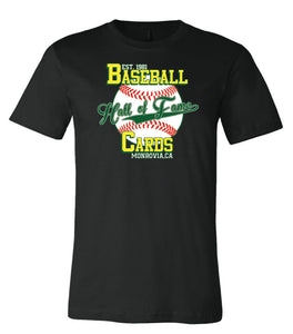 Hall of Fame Baseball Cards 4-Color Logo Black T-Shirt